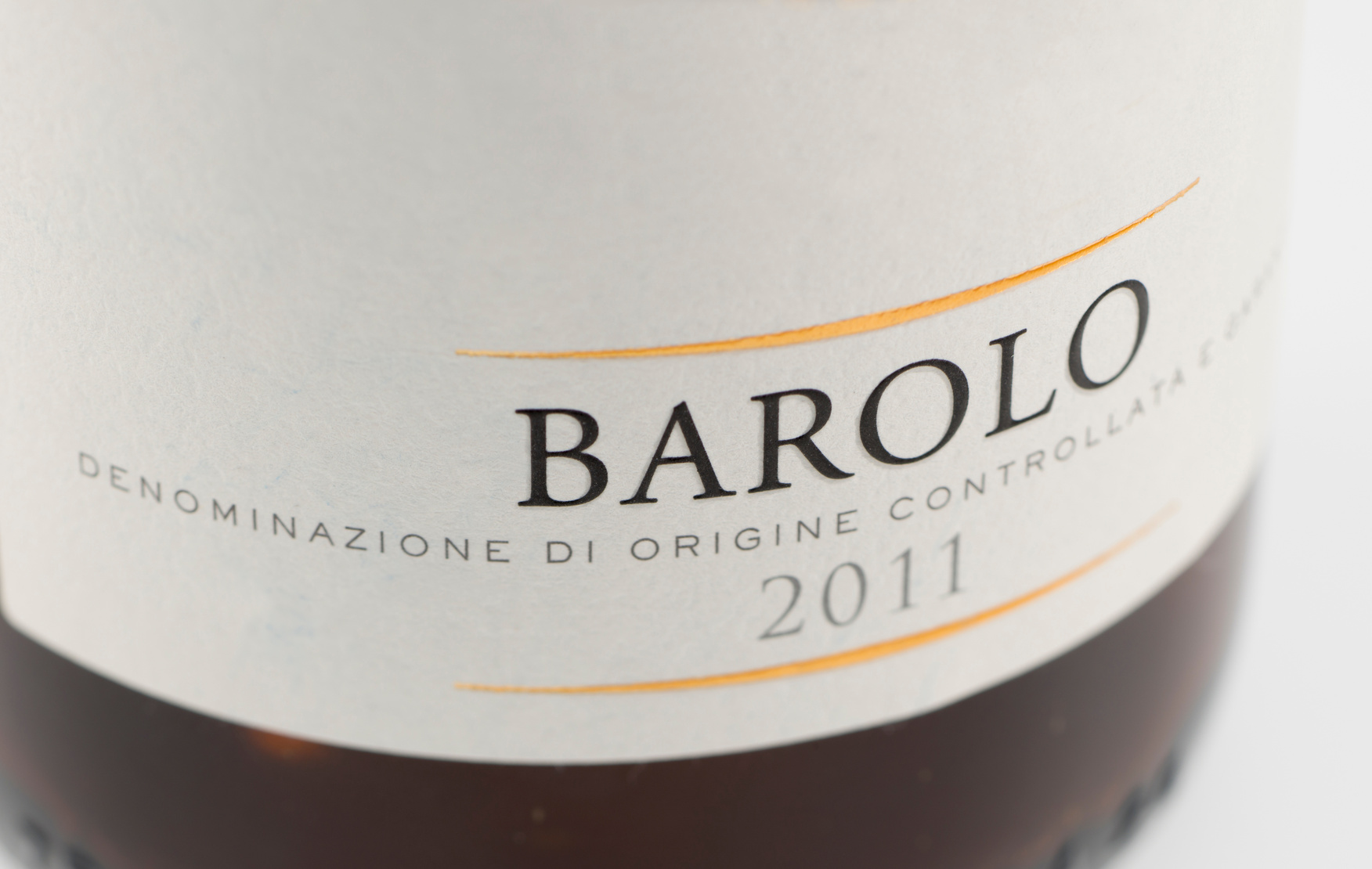 Wine bottle label from Barolo,Peidmont, in Italy